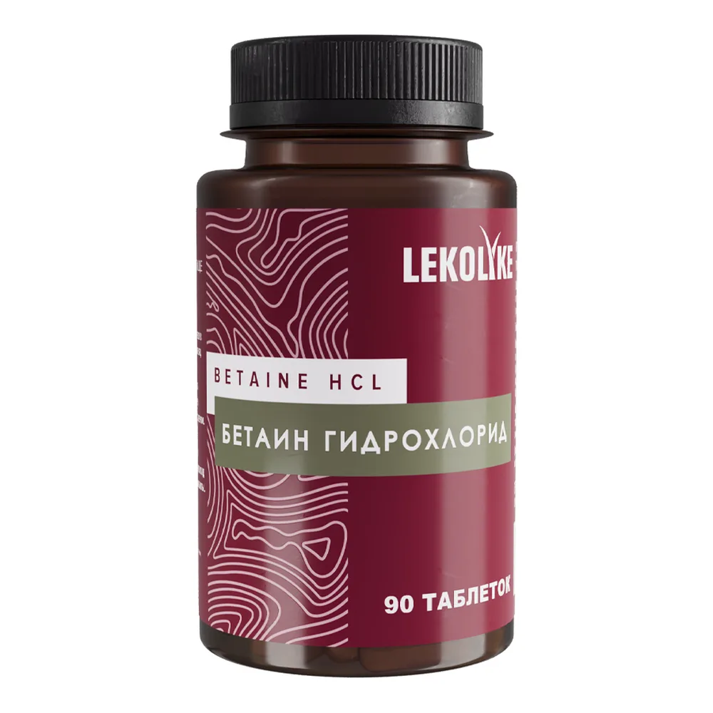 Lekolike Betaine Hydrochloride 90 tablets 1000 mg