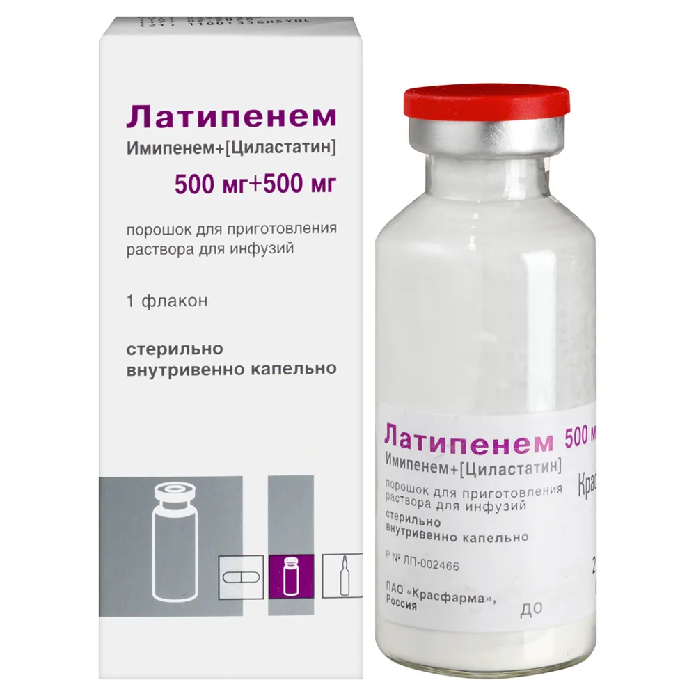 Latipenem 500 mg + 500 mg powder for solution for infusion vial 1 pc.