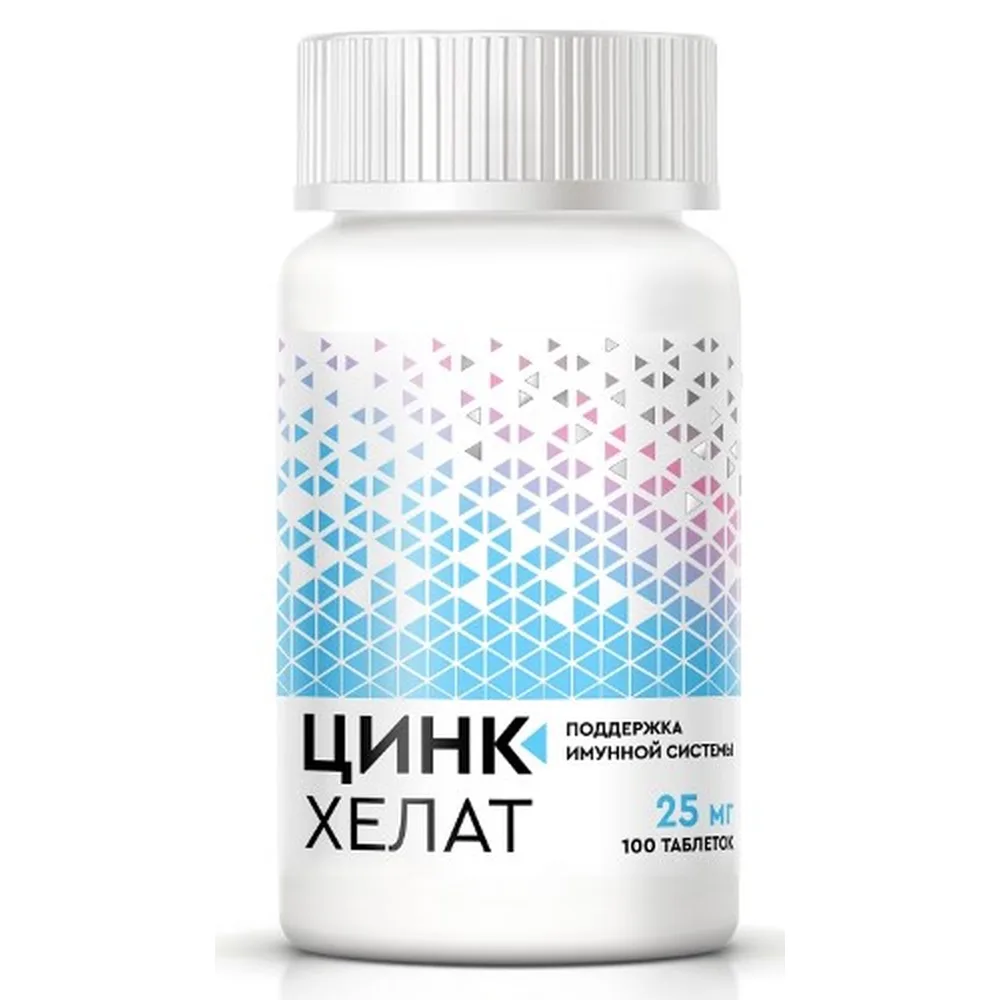 Zinc Chelate 25 mg 100 tablets 350 mg