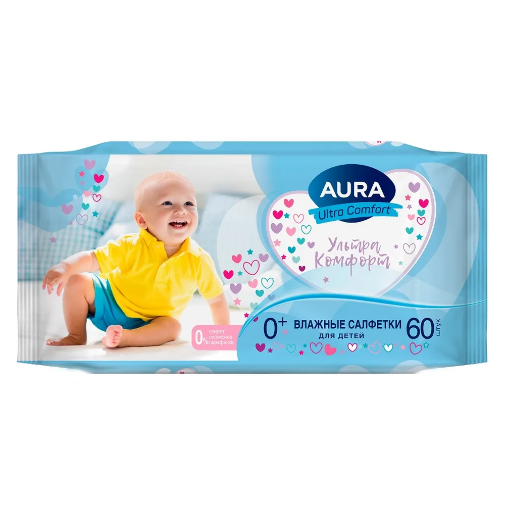 Aura Baby Wipes 60 pcs
