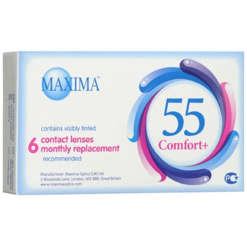 Maxima 55 Comfort + Contact Lenses Monthly Replacement -2.25/6 pcs.