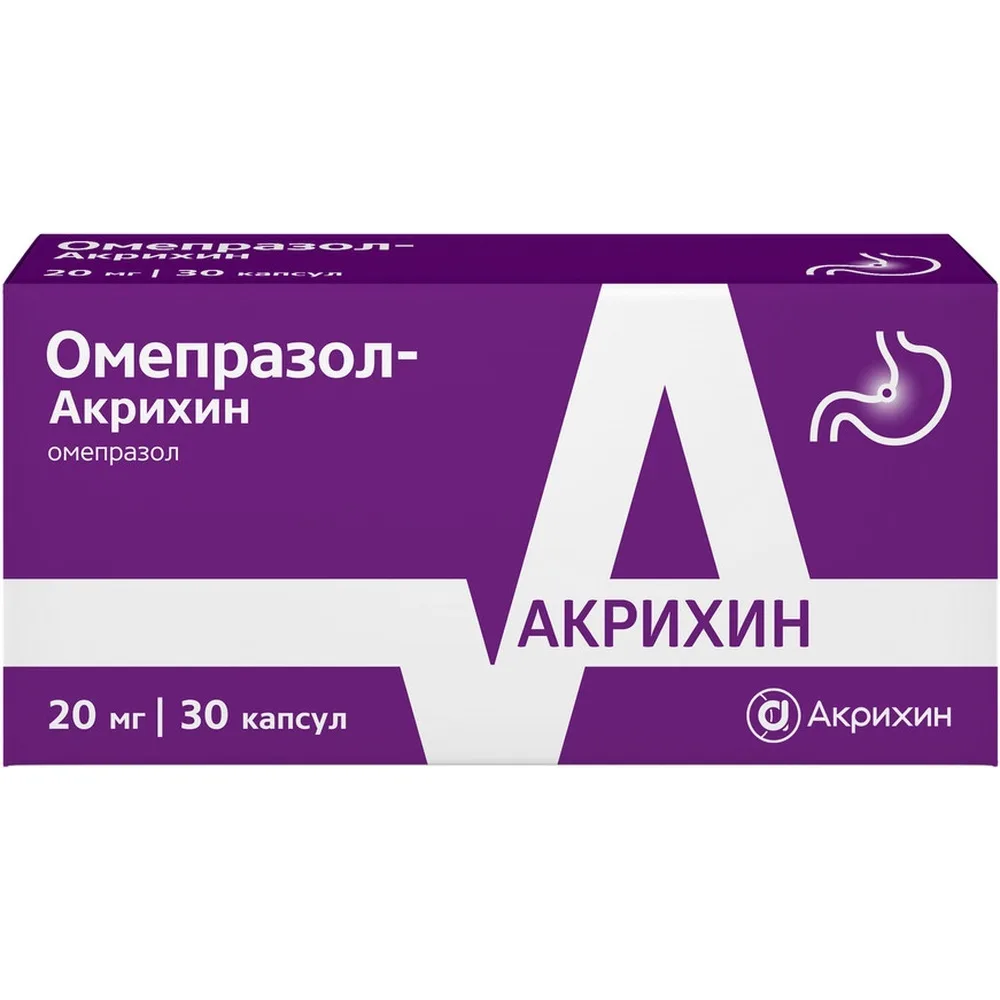 Omeprazole-Akrikhin 20 mg 30 pcs enteric-coated capsules