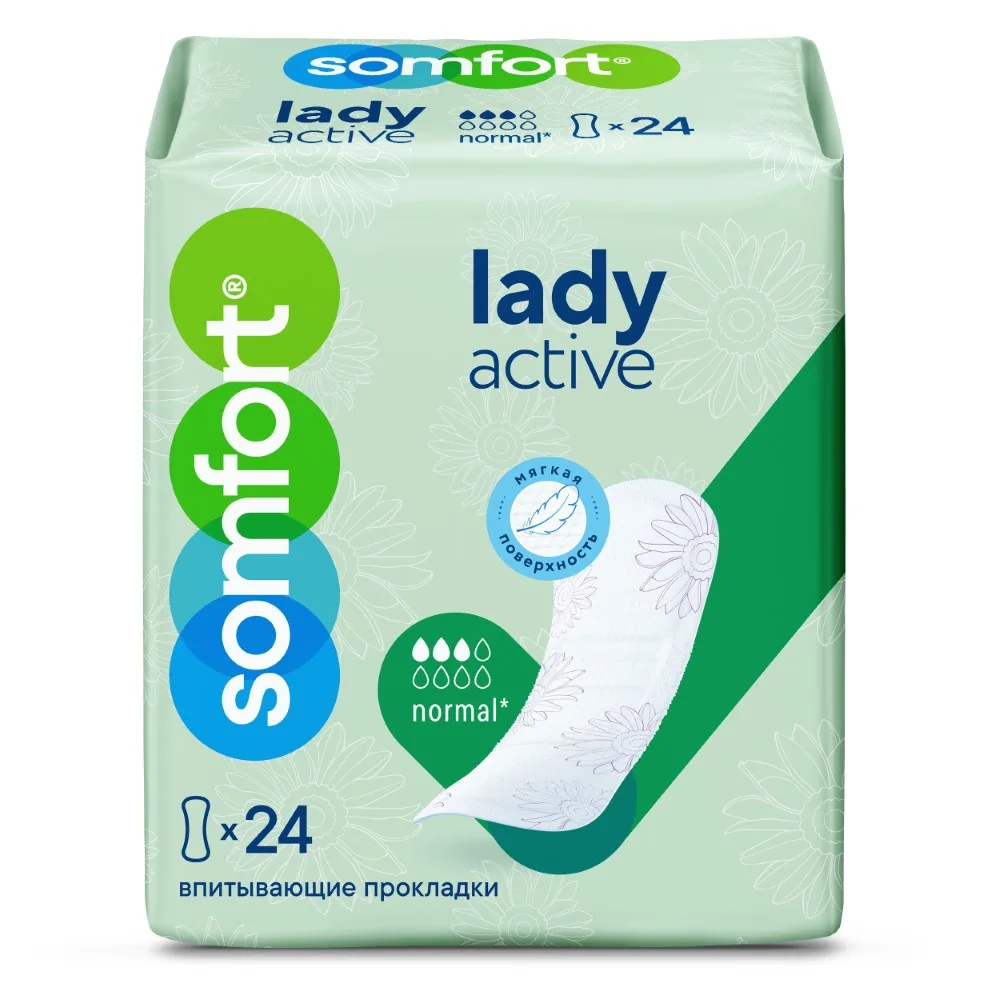 Somfort Lady Active Normal Absorbent Pads 24 pcs.