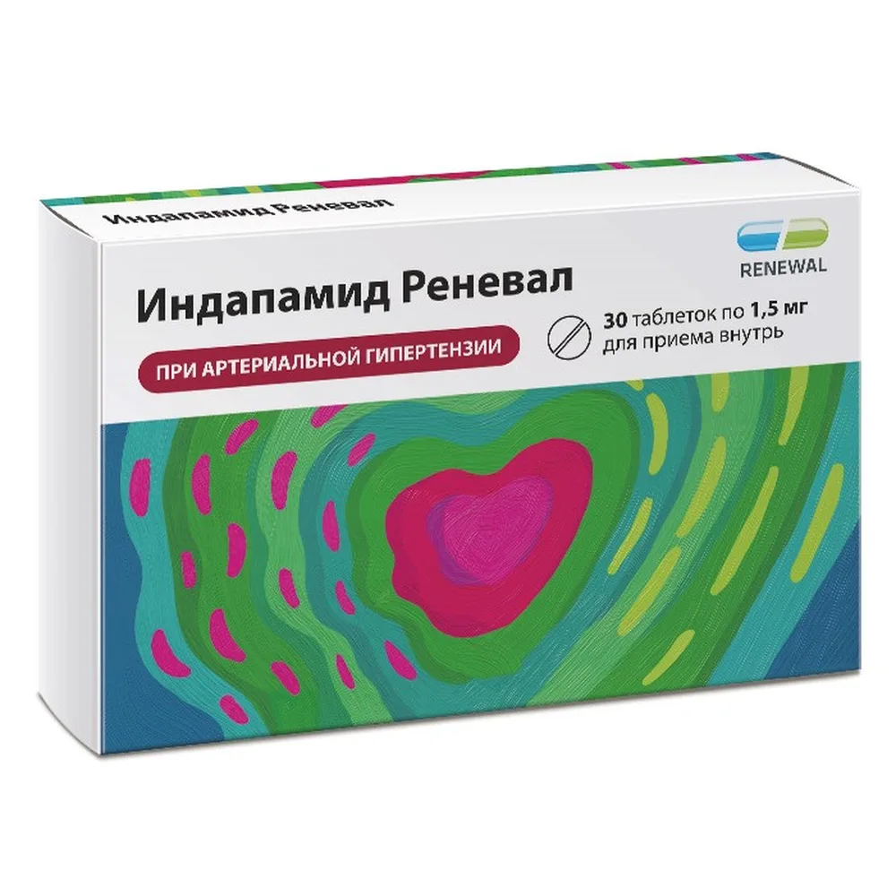 Indapamide Reneval 1.5 mg 30 coated prolonged-release tablets