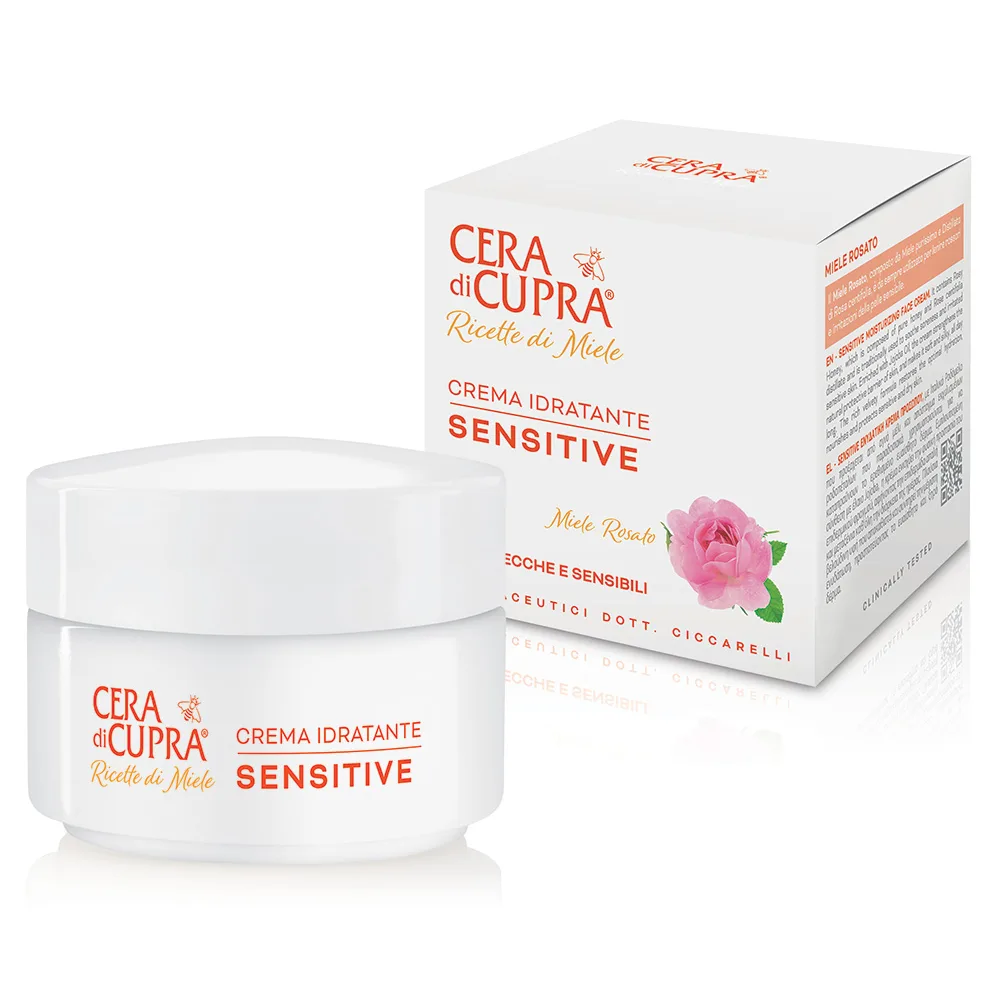 Cera di Cupra cream for face for dry and sensitive skin with honey and rose extract moisturizing 50 ml