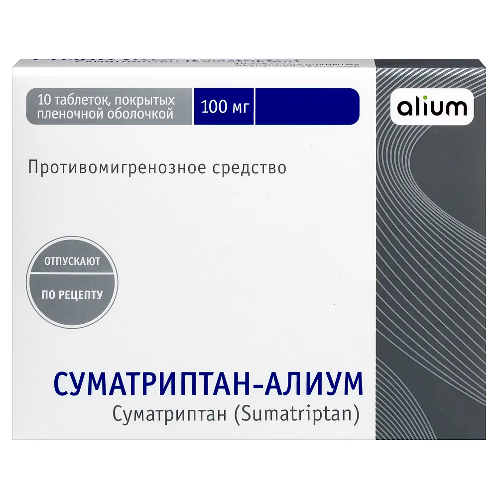 Sumatriptan-Alium 100 mg 10 tablets, film-coated