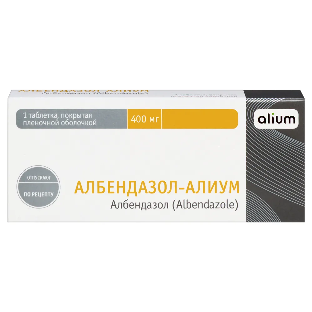 Albendazole-Alium 400 mg 1 pc. film-coated tablets