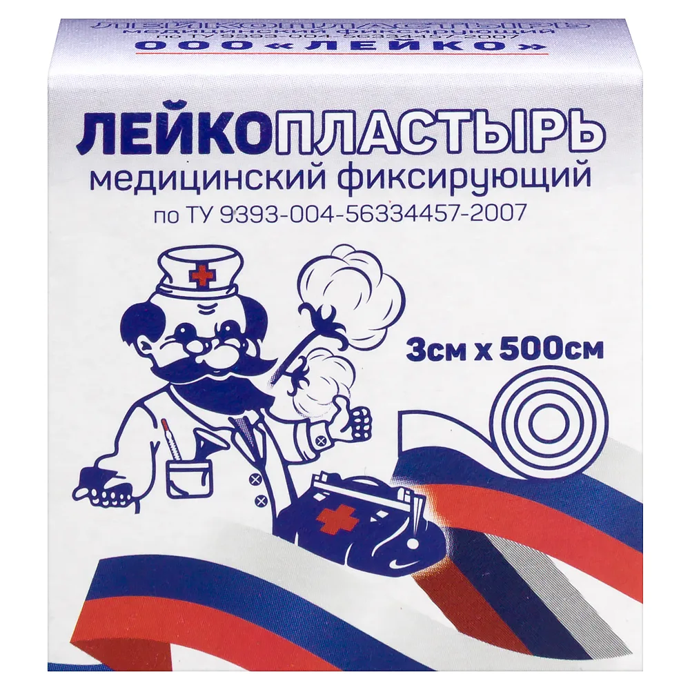 Adhesive plaster medical fixing 3 cm x 500 cm/ind. pack/Leiko