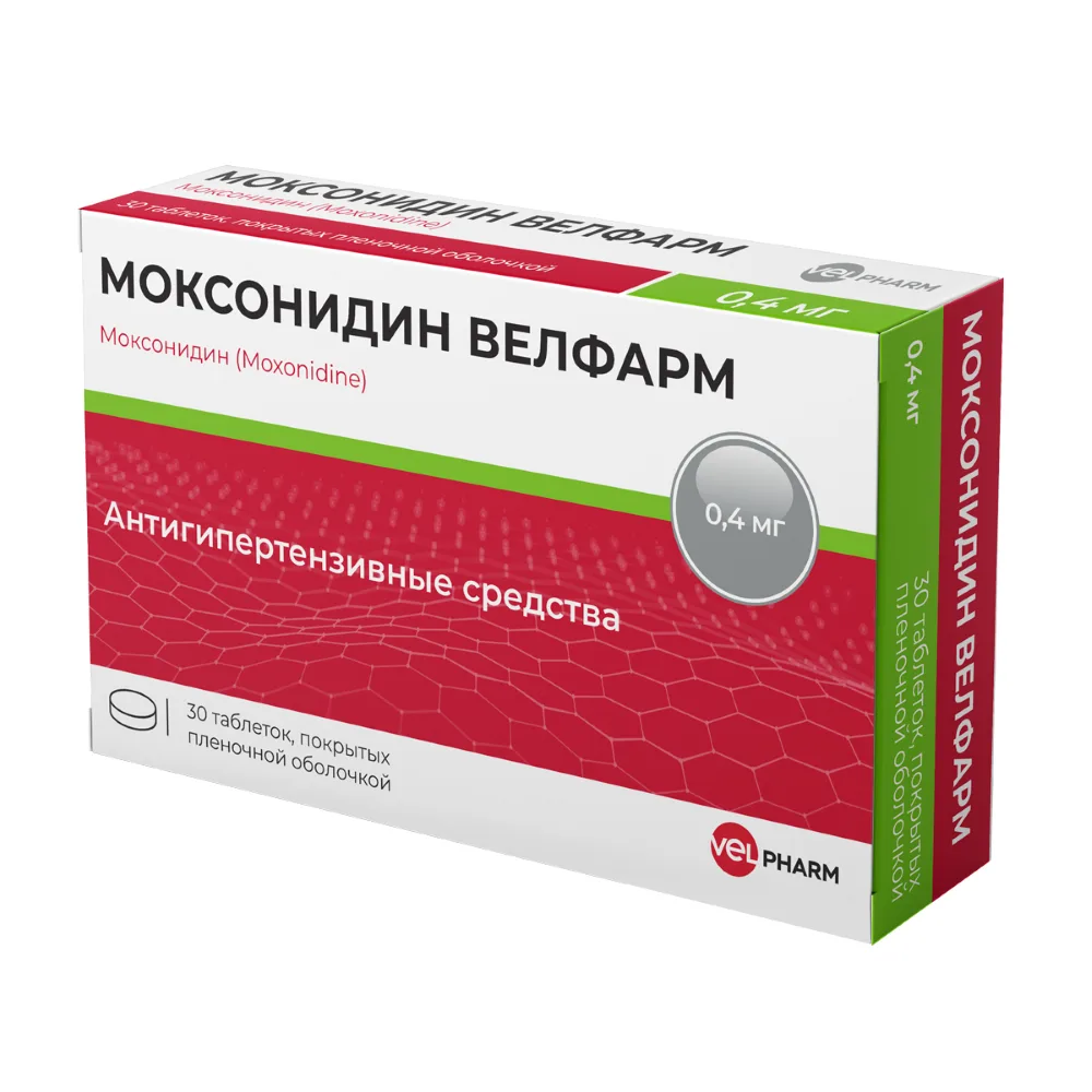 Moxonidine Velfarm 0.4 mg 30 tablets, film-coated