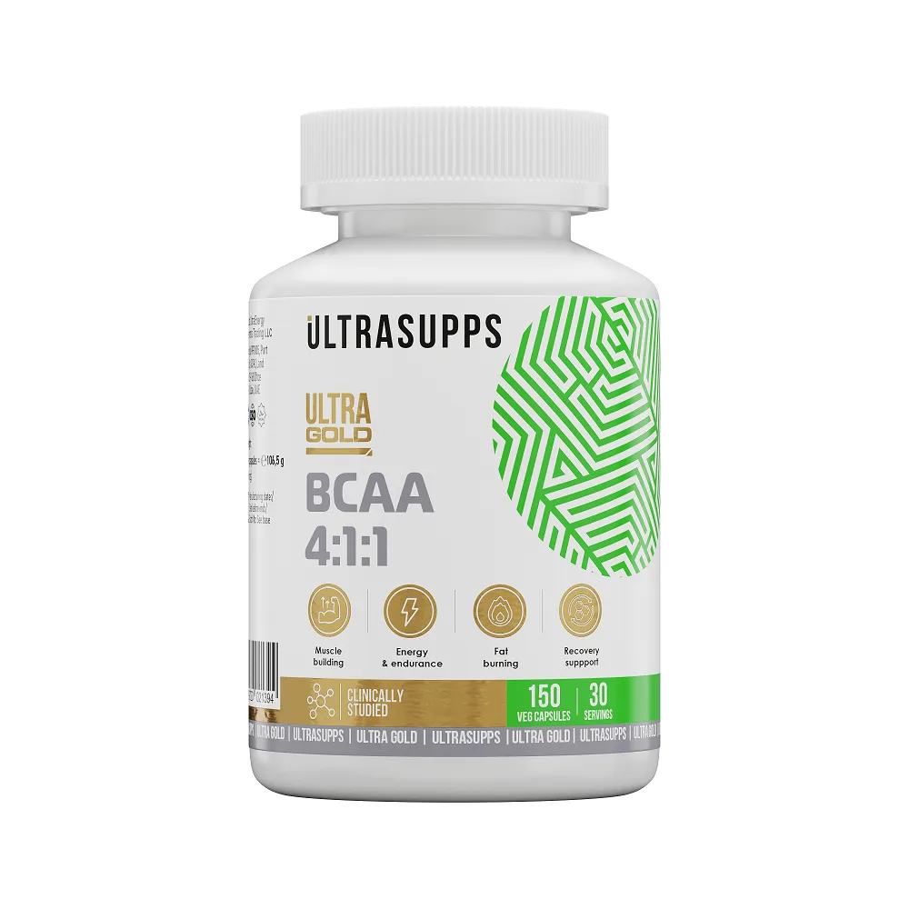Ultrasupps Ultra Gold BCAA 4:1:1 150 Capsules 710 mg/Container