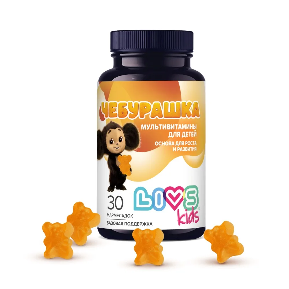 Livs Multivitamins for Children Cheburashka 30 pcs Chewable Tablets 2500 mg