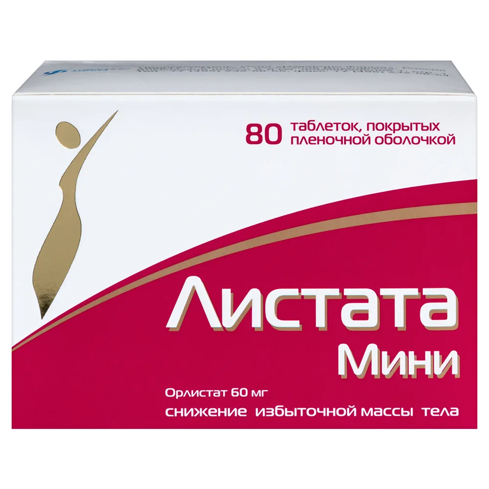 Listata Mini 60 mg 80 coated tablets