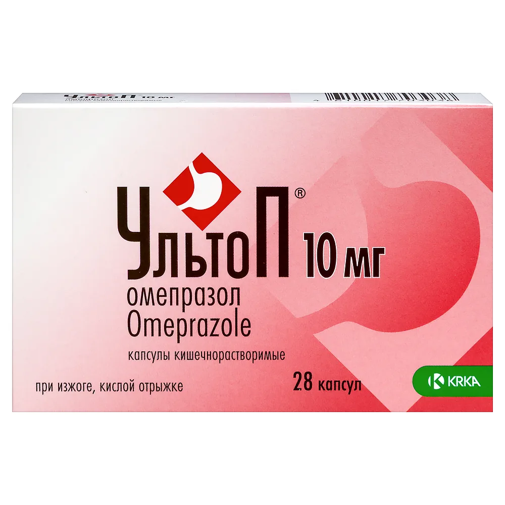 Ultop 10 mg 28 capsules enteric-coated