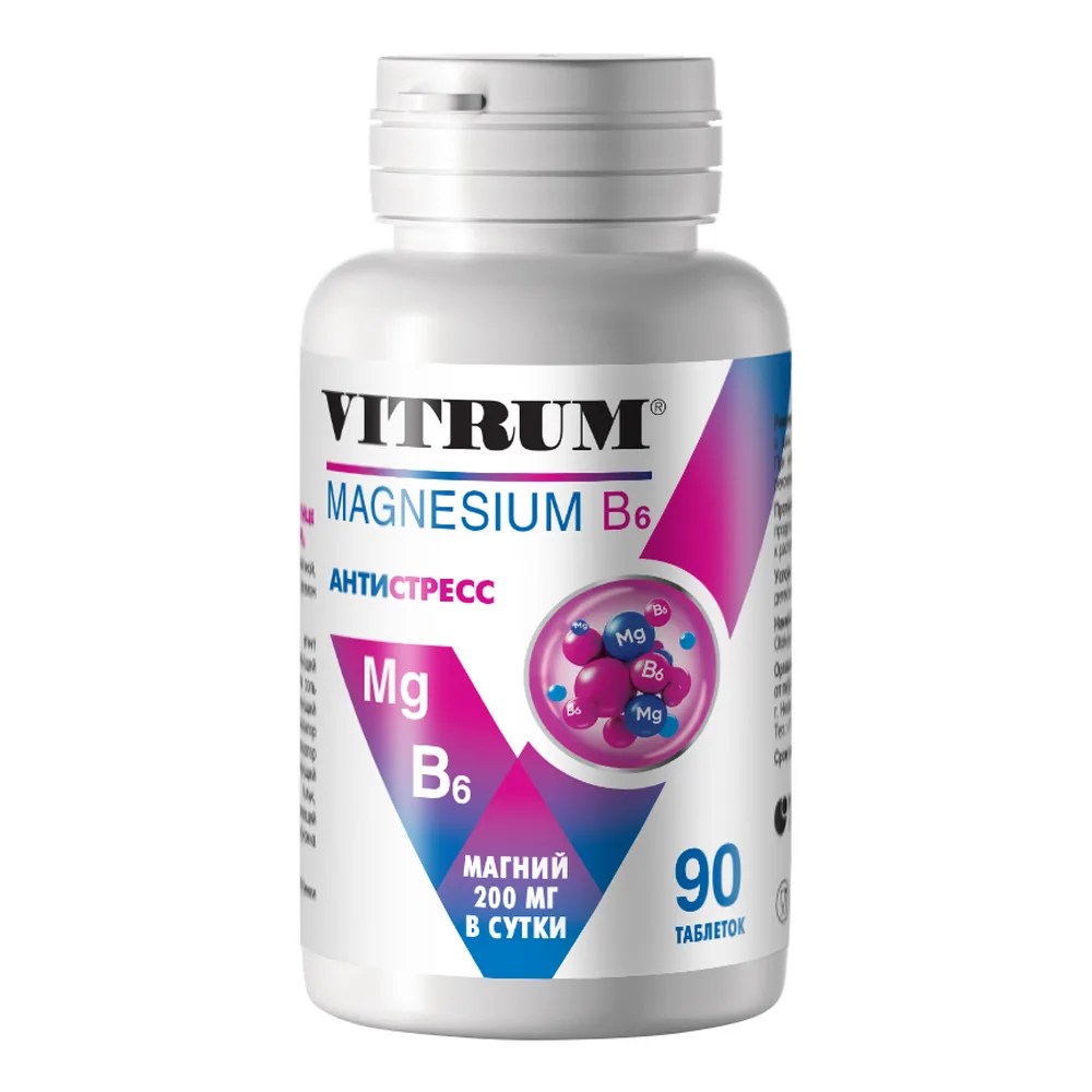 Vitrum magnesium B6 90 coated tablets 1200 mg