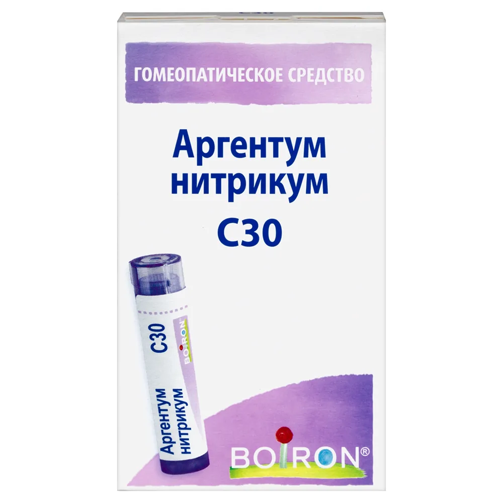 Argentum nitricum C30 homeopathic monocomponent mineral-chemical preparation 4 g homeopathic granules