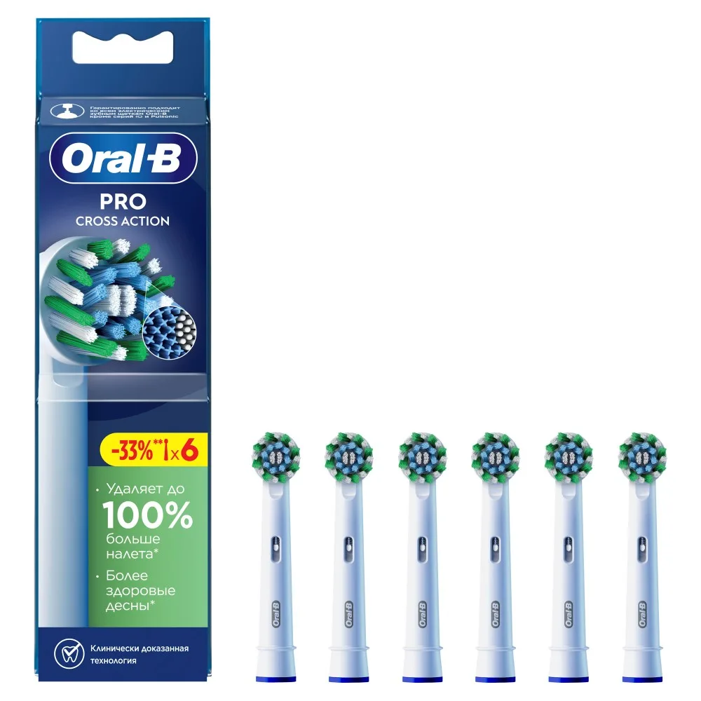Oral-B Cross Action Replacement Brush Heads for Electric Toothbrushes 6 pcs.