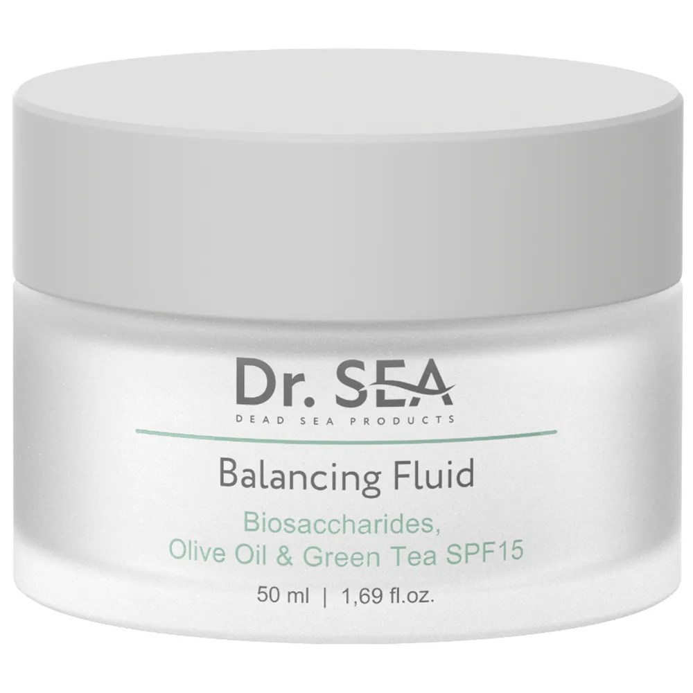 Dr sea balancing fluid with biosaccharide complex, olive and green tea SPF15 50 ml