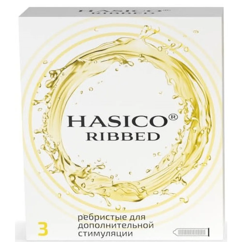 Hasico Ribbed Condoms 3 pcs.