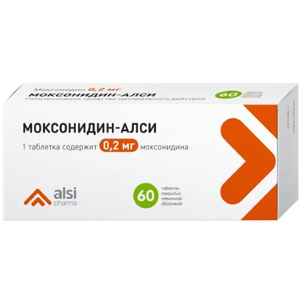Moxonidine-Alsi 0.2 mg 60 tablets, film-coated