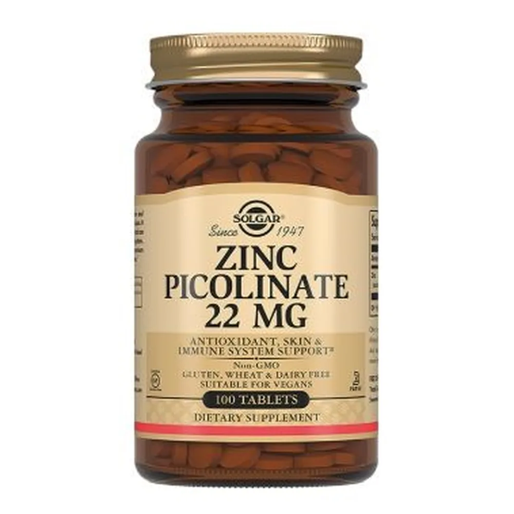 Solgar Zinc Picolinate 22 mg 100 tablets 300 mg
