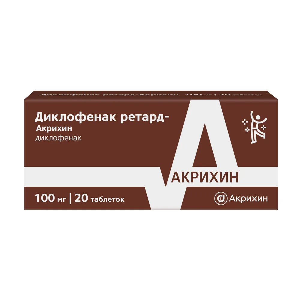 Diclofenac Retard-Akrikhin 100 mg 20 coated prolonged-release tablets