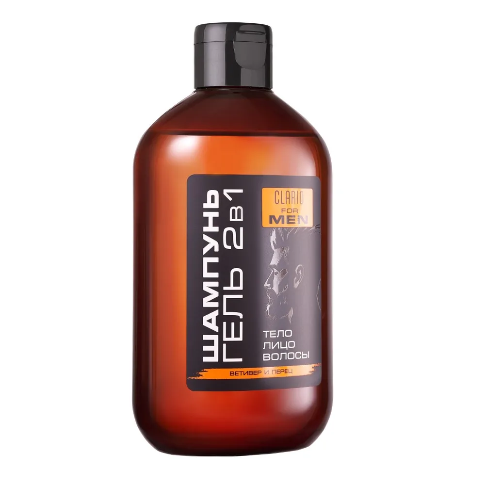 Clario 2-in-1 Shampoo and Shower Gel for Men Vetiver and Pepper 400 ml