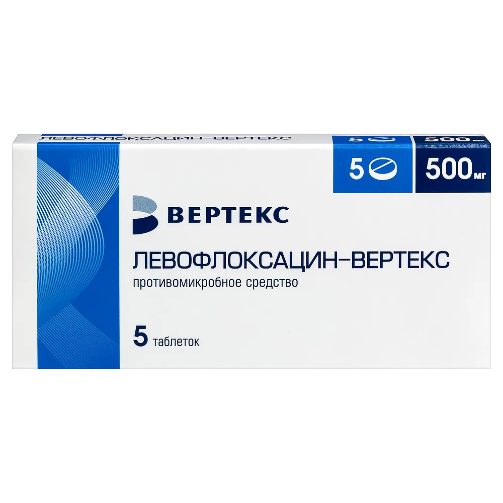 Levofloxacin-Vertex 500 mg 5 coated tablets
