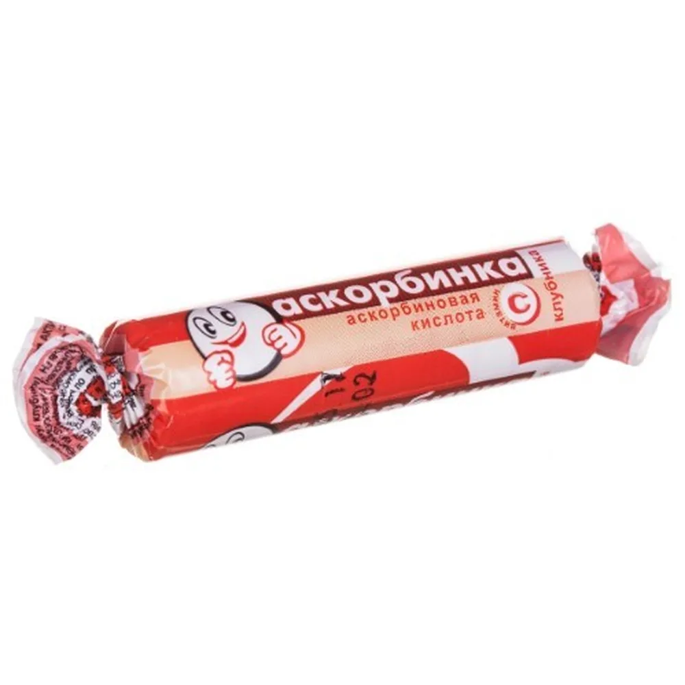 Strawberry Flavored Ascorbic Acid 10 pcs Chewable Tablets 3 g