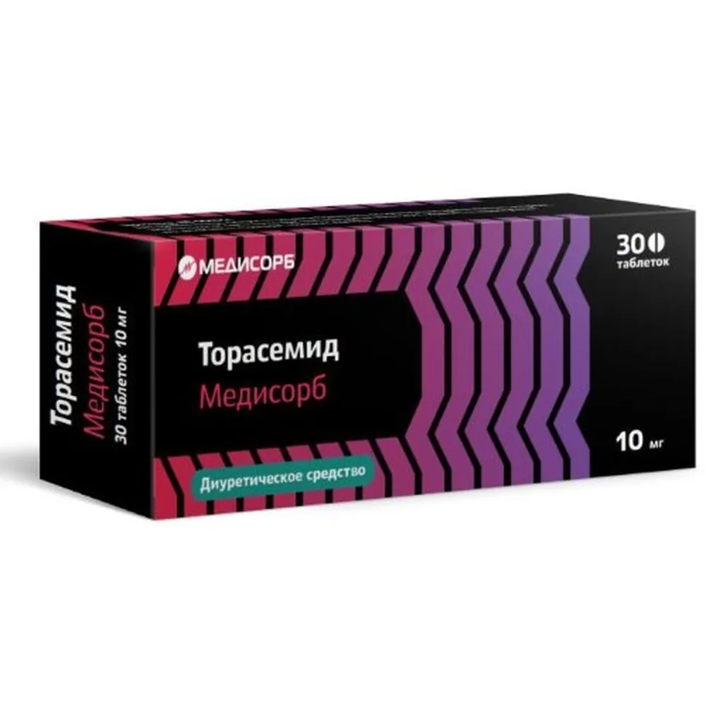 Torasemide Medisorb 10 mg 30 tablets