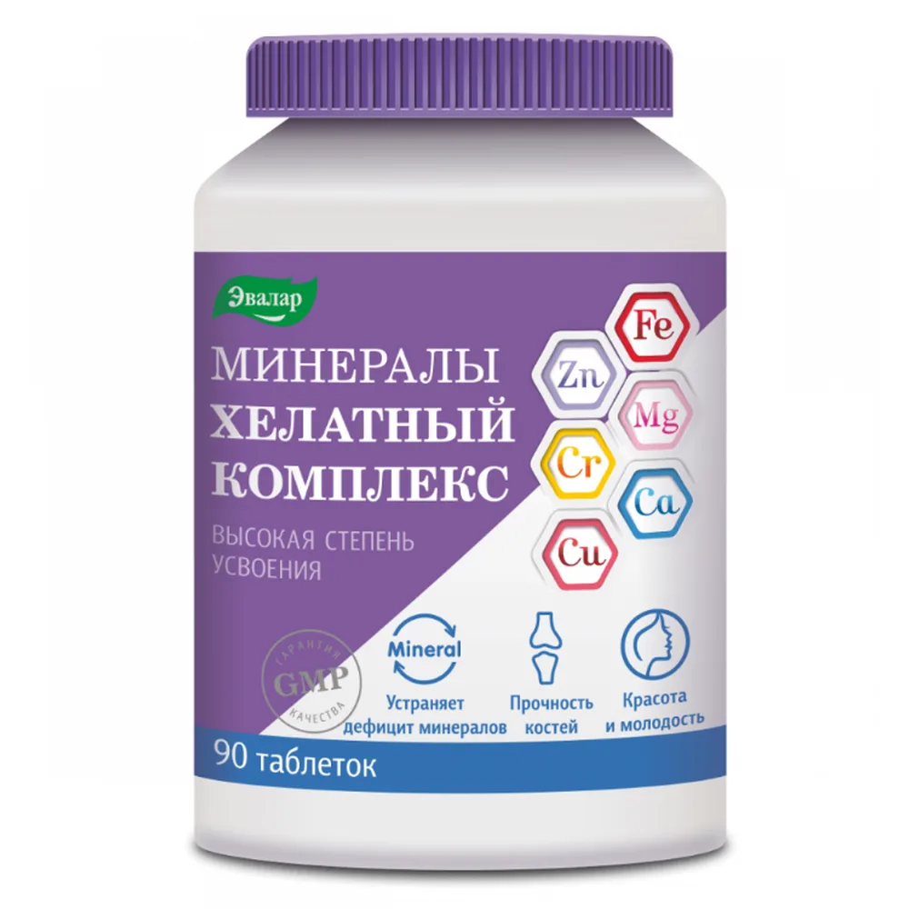 Minerals Chelated Complex 90 tablets, coated, 1.55 g