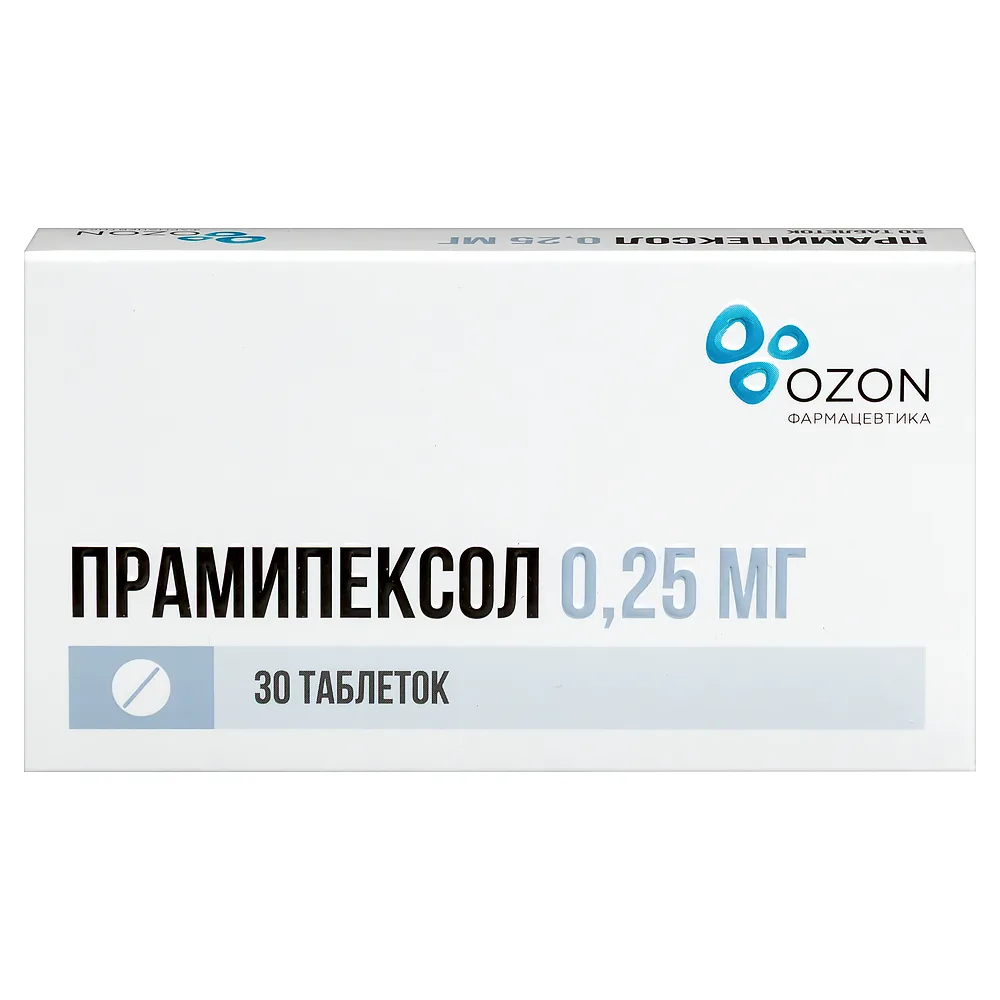 Pramipexole 0.25 mg 30 tablets blister
