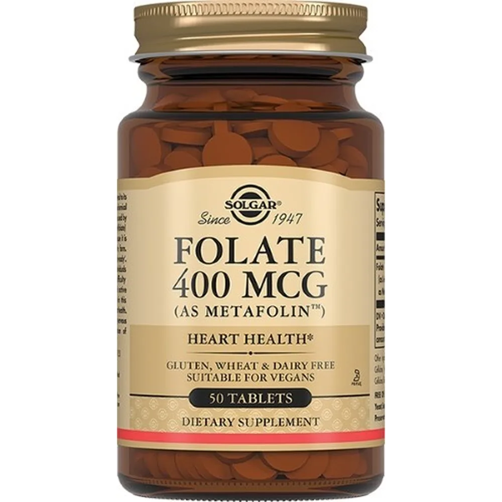 Solgar Folate 400 mcg Metafolin 50 tablets 250 mg