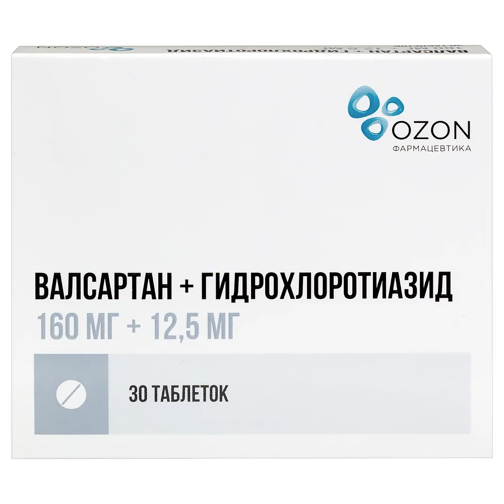 Valsartan + Hydrochlorothiazide 0.16 + 0.0125 30 tablets, film-coated