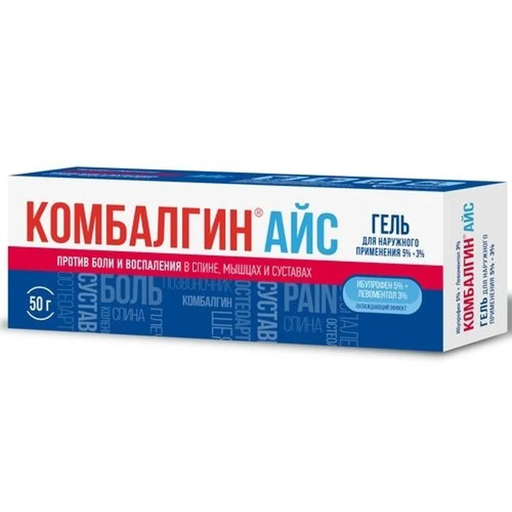 Kombalgin Ice 5%+3% gel for external use 50 g