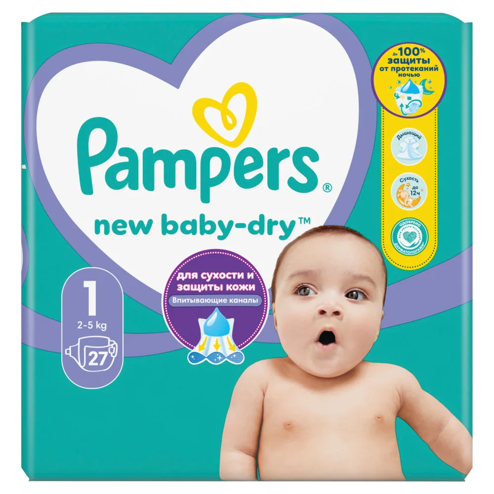 Pampers New Baby-Dry Diapers Size 1 27 pcs.