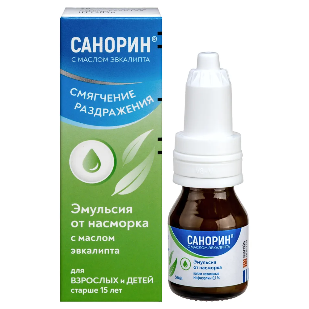 Sanorin with Eucalyptus Oil 0.1% 1 pc nasal drops 10 ml