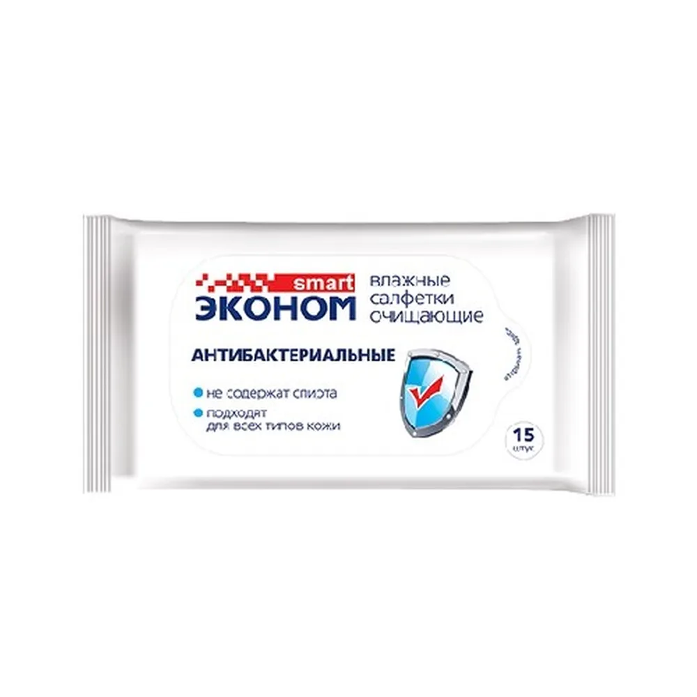 Econom Smart Antibacterial Wipes 15 pcs.