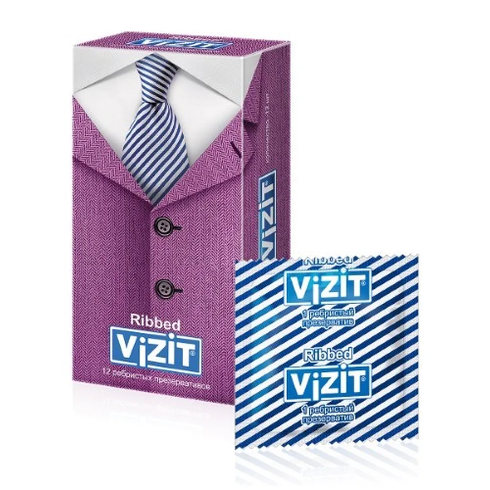 Vizit Ribbed Condoms 12 pcs.