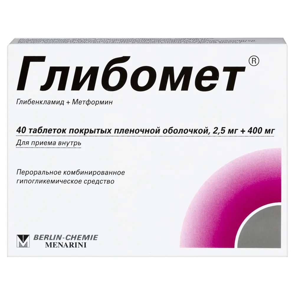 Glibomet 400 mg + 2.5 mg 40 coated tablets