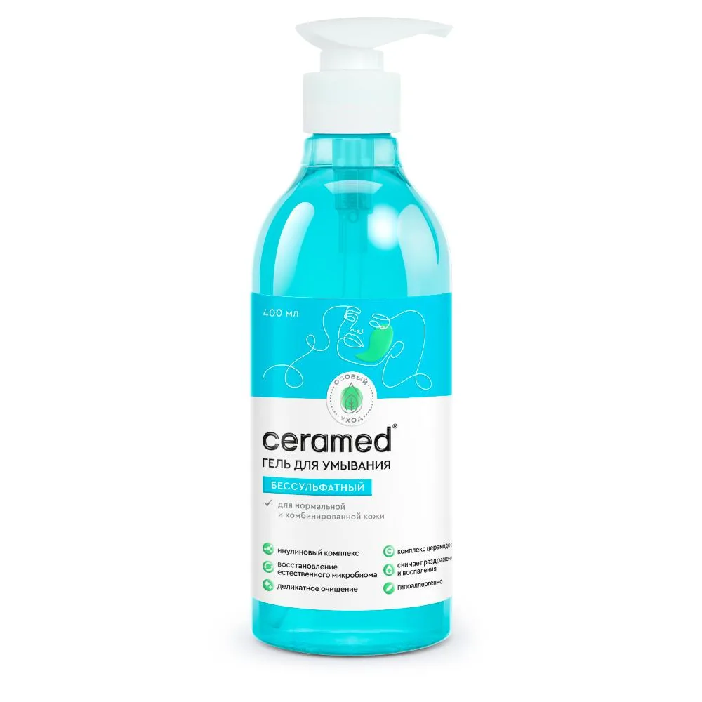 Ceramed gel for washing for normal and combination skin sulfate-free 400 ml