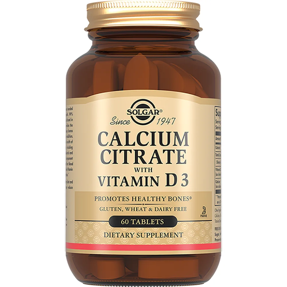 Solgar Calcium Citrate with Vitamin D3 60 tablets 1616 mg