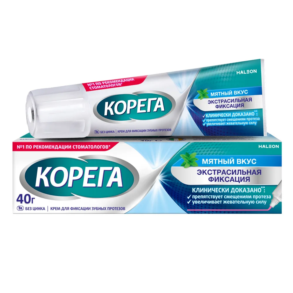 Corega denture adhesive cream mint flavor 40 g