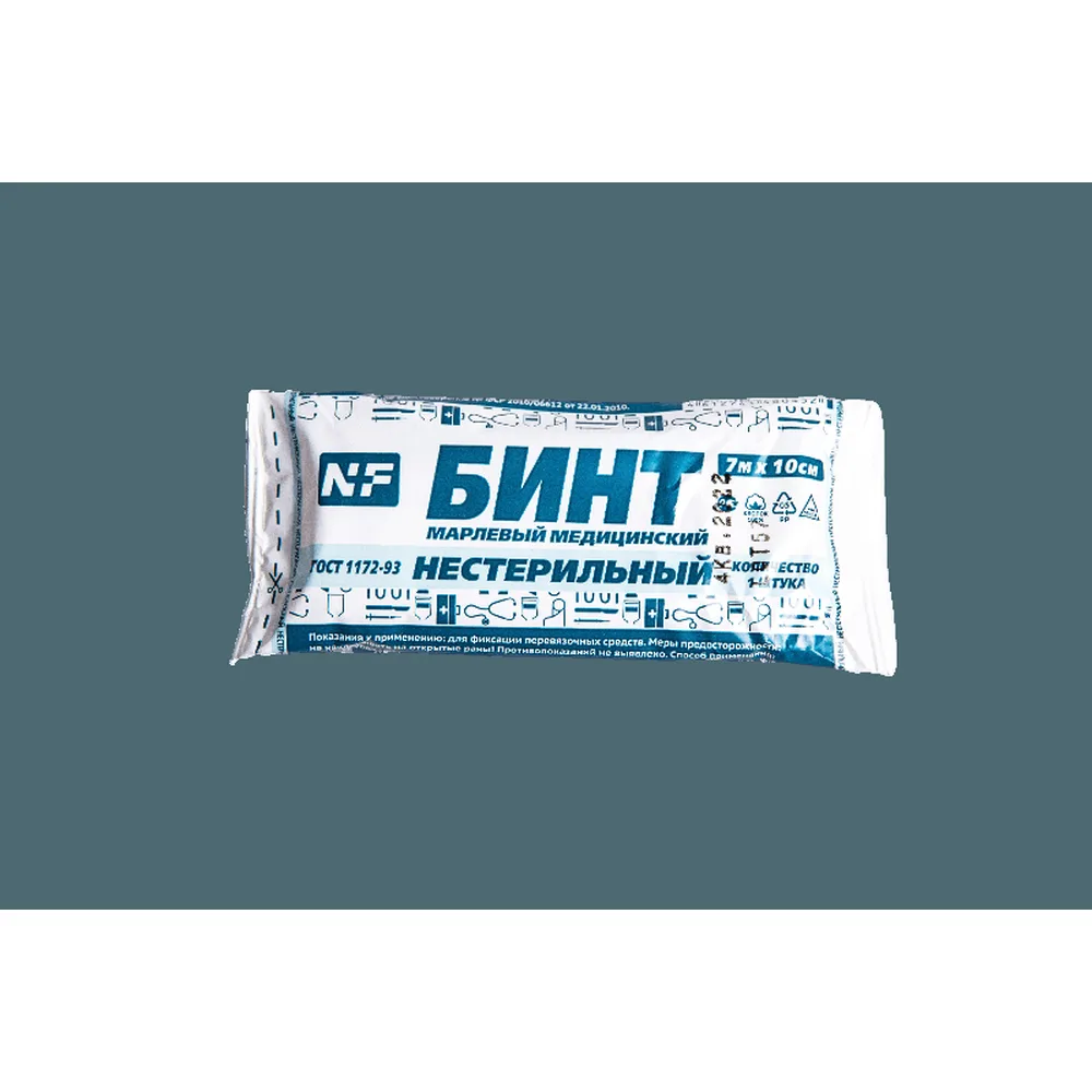 Non-sterile gauze bandage 7m x 10cm in individual packaging / Newpharm