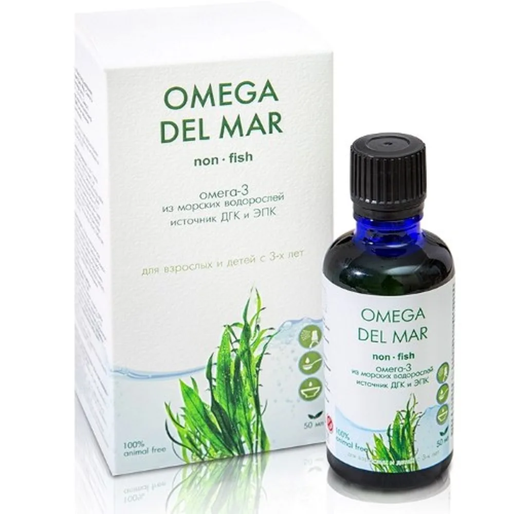 Omega Del Mar Omega-3 from Seaweed 50 ml Bottle Liquid