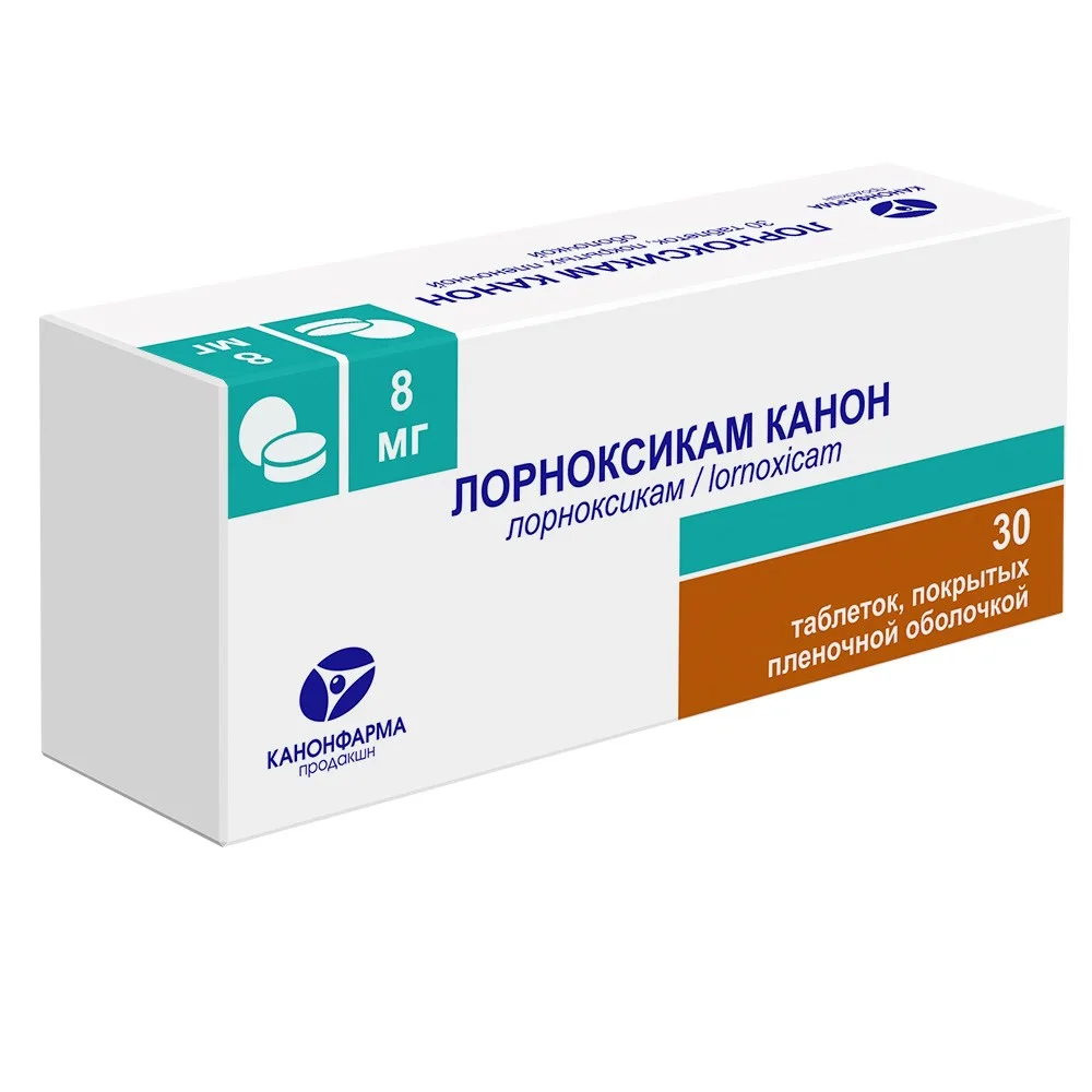 Lornoxicam Kanon 8 mg 30 coated tablets
