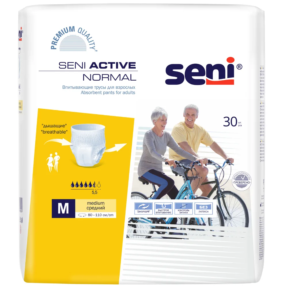 Seni Active Normal Absorbent Underwear Size Medium Waist Circumference 80-110 cm 30 pcs