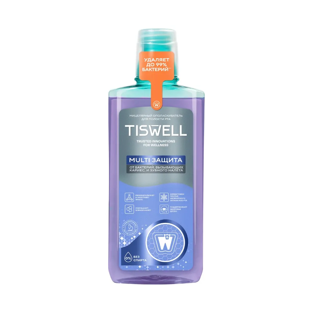 Tiswell Micellar Mouthwash for Bacterial Protection and Plaque 500 ml