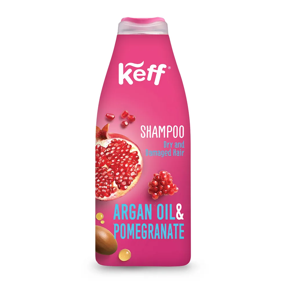 Keff Shampoo for Dry and Damaged Hair with Pomegranate Extract and Argan Oil 500 ml