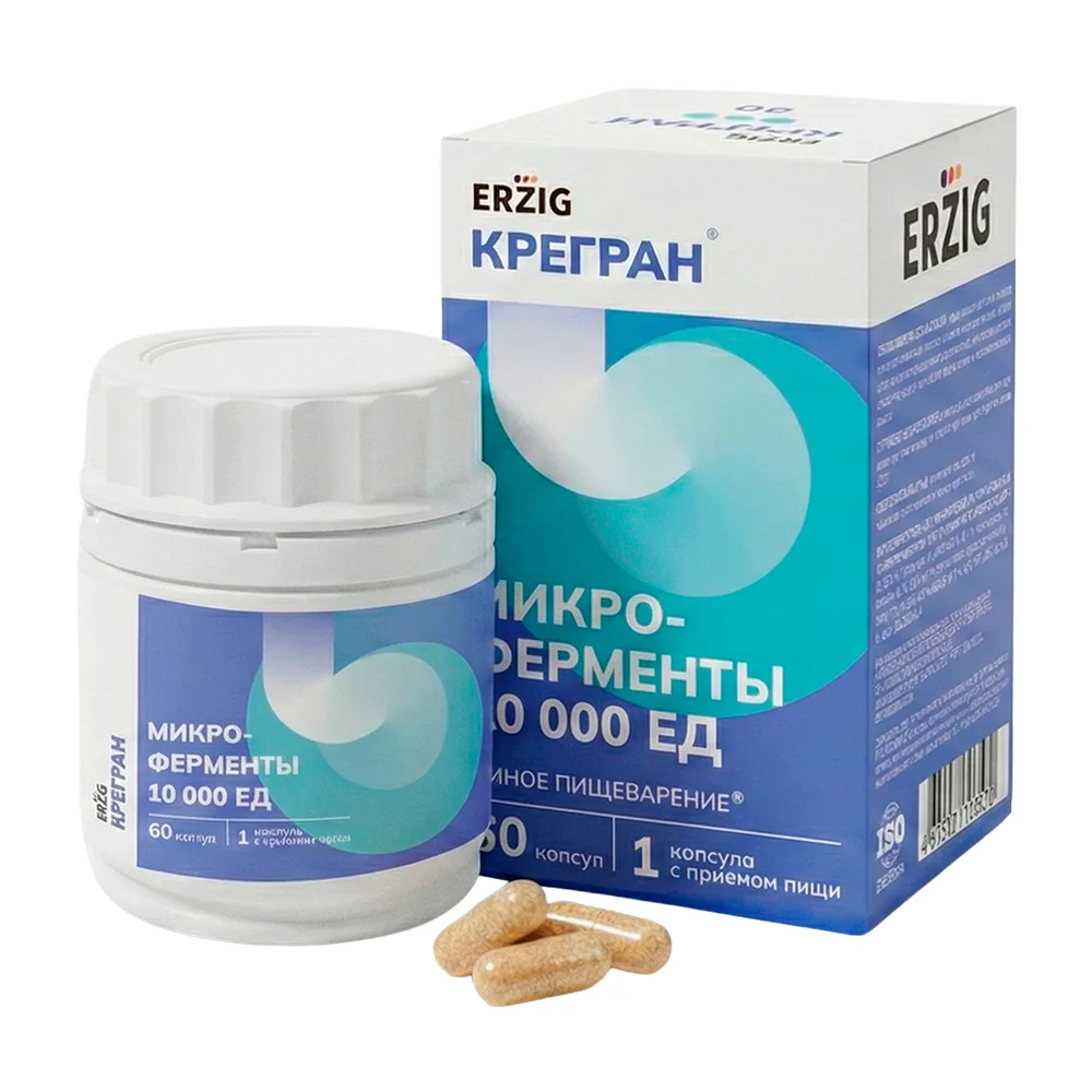 Erzig Kregran Microenzymes 10000 IU 60 capsules of 230 mg