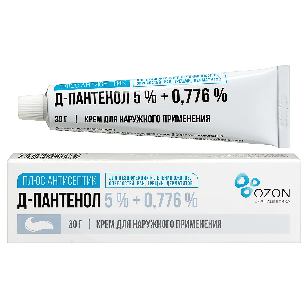 D-Panthenol Plus Antiseptic 5%+0.776% Cream for External Use 30 g